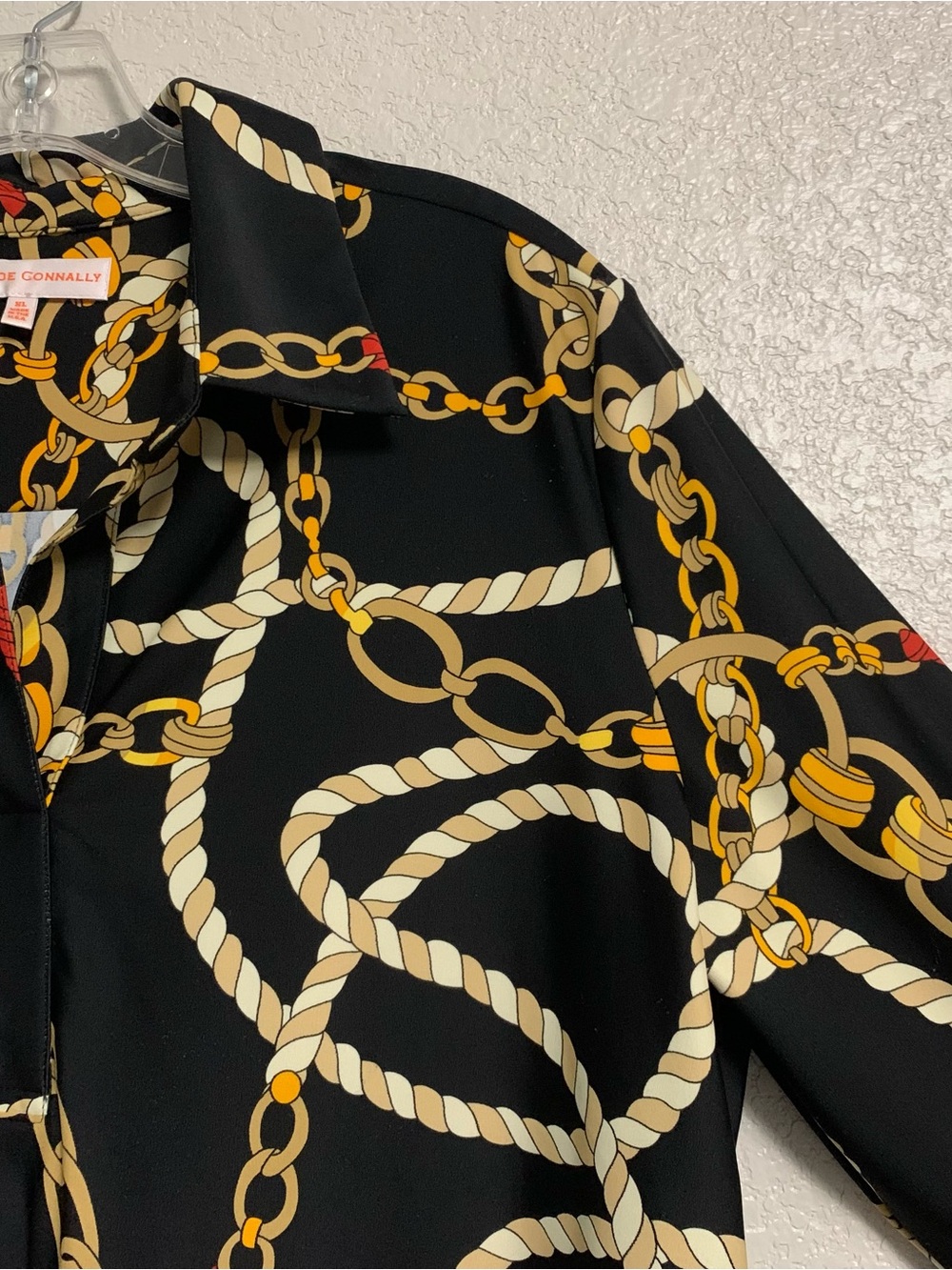 Jude Connally Hadley Top Women XL Ribbons Chains Equestrian Popover Jude Cloth - Picture 7 of 16